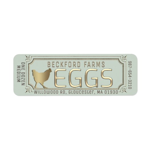 Gold 3D Gerahmtes Eierkarton mit Farm and Hen (Vorne)