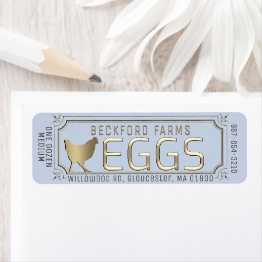 Gold 3D Gerahmtes Eierkarton mit Farm and Hen (Insitu)