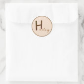 Gold 3D Letter H Stickers (Tasche)