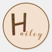 Gold 3D Letter H Stickers (Vorderseite)