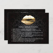 Gold 3D Lips Schönheitssalon Makeup Tipps Postkarte (Vorne/Hinten)