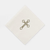 Gold 3D Looking Cross Kontur Serviette (Ecke)
