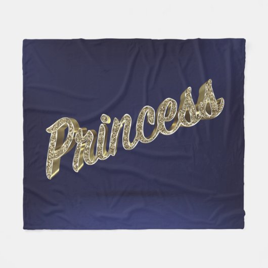 Gold 3D Princess Fleecedecke (Vorderseite (Horizontal))