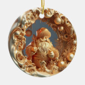 Gold 3d Santa Klausel Keramik Ornament (Vorne)