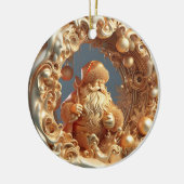 Gold 3d Santa Klausel Keramik Ornament (Links)