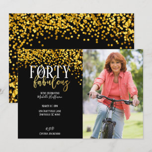 Gold 40 & Fabulous 40. Geburtstags-Party Einladung