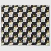 Gold 40. Geburtstag Ballons in Box Geschenkpapier (Flach)