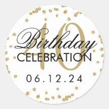 Gold 40. Geburtstag Imitate Glitzer Confetti