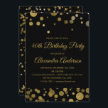 Gold 40. Geburtstag Party Gold Confetti Einladung<br><div class="desc">Gold 40 Geburtstagsparty Gold Confetti Einladung. Die 40. Geburtstags-Party Einladung Gold und Black ist ideal für ein modernes 40. Geburtstag-Party.</div>