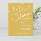 Gold 40 und fabelhafte Einladungen (Stehend Vorderseite)