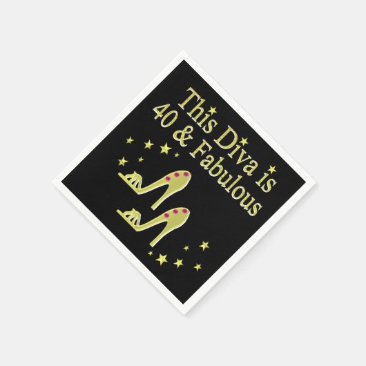 GOLD 40 UND FABULOUS-DESIGN SERVIETTE (Ecke)