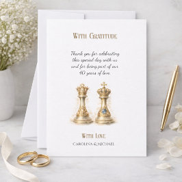 Gold 40 Years of Love Wedding Anniversary  Dankeskarte