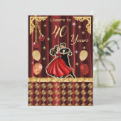 Gold 40th Birthday Celebration |The Ruby Jubilee Einladung (Stehend Vorderseite)