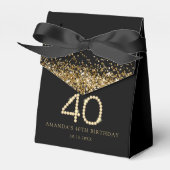 Gold 40th Diamonds Birthday Party Geschenkschachtel (Vorderseite)