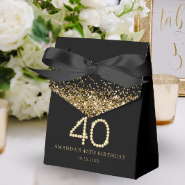 Gold 40th Diamonds Birthday Party Geschenkschachtel