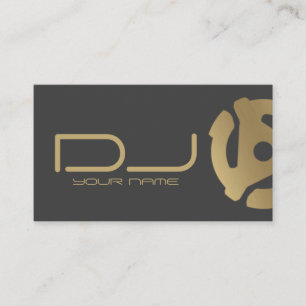 Gold 45-Record-Adapter-Logo DJ Visitenkarte