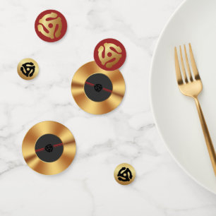 Gold 45 U/min Vinyl Record Confetti - Retro Music Konfetti