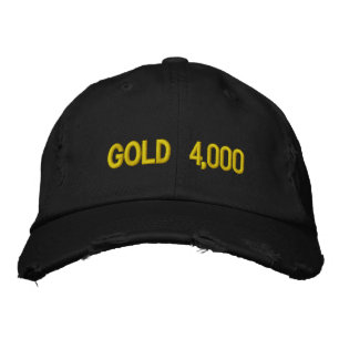 Gold 4.000 Dollar Marktfest Bestickte Baseballkappe