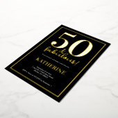 Gold 50 and Fabulous 50th Birthday Foil Invitation Folieneinladung (Gedreht)