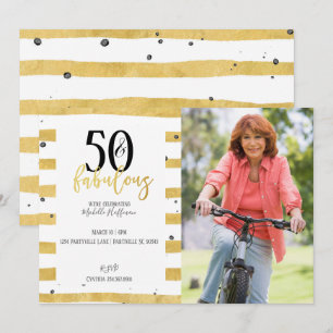 Gold 50 & fabelhafte 50. Geburtstagsparty Einladun Einladung
