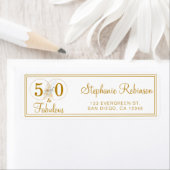 Gold 50 Fabulous Birthday Script Rücksendeadresse  (Insitu)