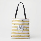 Gold 50 & Fabulous Confetti Tote Bag Tasche (Vorderseite)