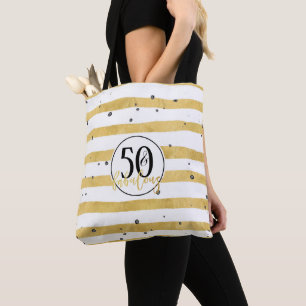 Gold 50 & Fabulous Confetti Tote Bag Tasche