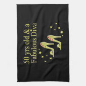 GOLD 50 & FABULOUS DIVA DESIGN GESCHIRRTUCH (Vertikal)