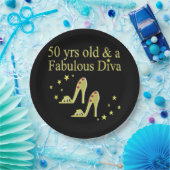 GOLD 50 & FABULOUS DIVA DESIGN PAPPTELLER (Party)