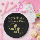 GOLD 50 & FABULOUS DIVA DESIGN PAPPTELLER (Party)