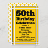 Gold 50. Geburtstag Einladung (Vorne/Hinten)