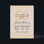 Gold 50. Geburtstag Rett Datum Confetti Champagne Einladung<br><div class="desc">Elegantes "50th Birthday Party" Design mit Imitats Glitzer Konfetti und Details Text. Einfach zu bedienen und leicht zu personalisieren. Bestelle noch heute!</div>