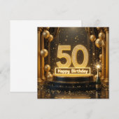 Gold 50. Geburtstagskarte (Vorne/Hinten)