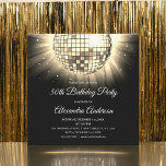 Gold 50. Geburtstagsparty Disco Ball Einladung<br><div class="desc">Gold Fünfzigste Geburtstagsparty Disco Ball Party Einladung. Die 50. Geburtstagsfeier in Gold und Schwarz lädt zu einer modernen 50. Geburtstagsfeier ein. Auf Wunsch können vom Designer angepasste Produkte erstellt werden.</div>
