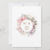 Gold 50. Hochzeit Jubiläum Pink Peony Einladung (Rückseite)