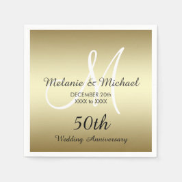Gold 50. Hochzeitspapier Napkins Serviette