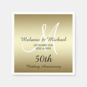 Gold 50. Hochzeitspapier Napkins Serviette