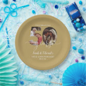 Gold 50. Hochzeitstag 2 Foto Pappteller (Party)