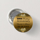 Gold 50. Hochzeitstag Button (Vorne & Hinten)