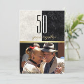 Gold 50. Hochzeitstag Einladung (Stehend Vorderseite)
