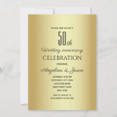 Gold 50. Hochzeitstag Einladung (Rückseite)