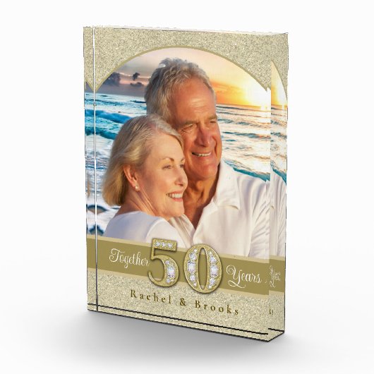 Gold 50. Hochzeitstag Fotoblock (Rechts)