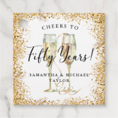 Gold 50. Hochzeitstag Geschenkanhänger (Vorderseite)