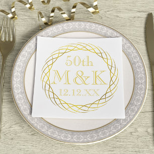 Gold 50. Hochzeitstag Party Napkins Serviette
