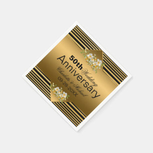 Gold 50. Hochzeitstag Serviette
