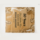 Gold 50. Hochzeitstag Wandteppich (Vorderseite (Horizontal))