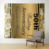 Gold 50. Hochzeitstag Wandteppich (Beispiel (Horizontal))