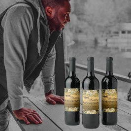 Gold 50. Hochzeitstag Weinetikett