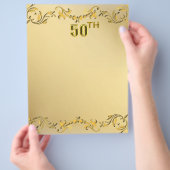 Gold 50 Jahre alt oder Geburtstag Antiker Flyer (Hand)