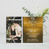 Gold 50 Jahre Foto Einladungen (Stehend Vorderseite)